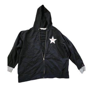 TOMMY HILFIGER Women's  Black Full Zip Hooded Jacket  XXXL 3X Plus